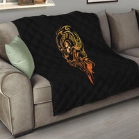 Tattoo Skull Quilt Golden Skull Face Tattoo - Wonder Print Shop