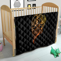 Tattoo Skull Quilt Golden Skull Face Tattoo - Wonder Print Shop