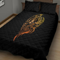Tattoo Skull Quilt Bed Set Golden Skull Face Tattoo - Wonder Print Shop