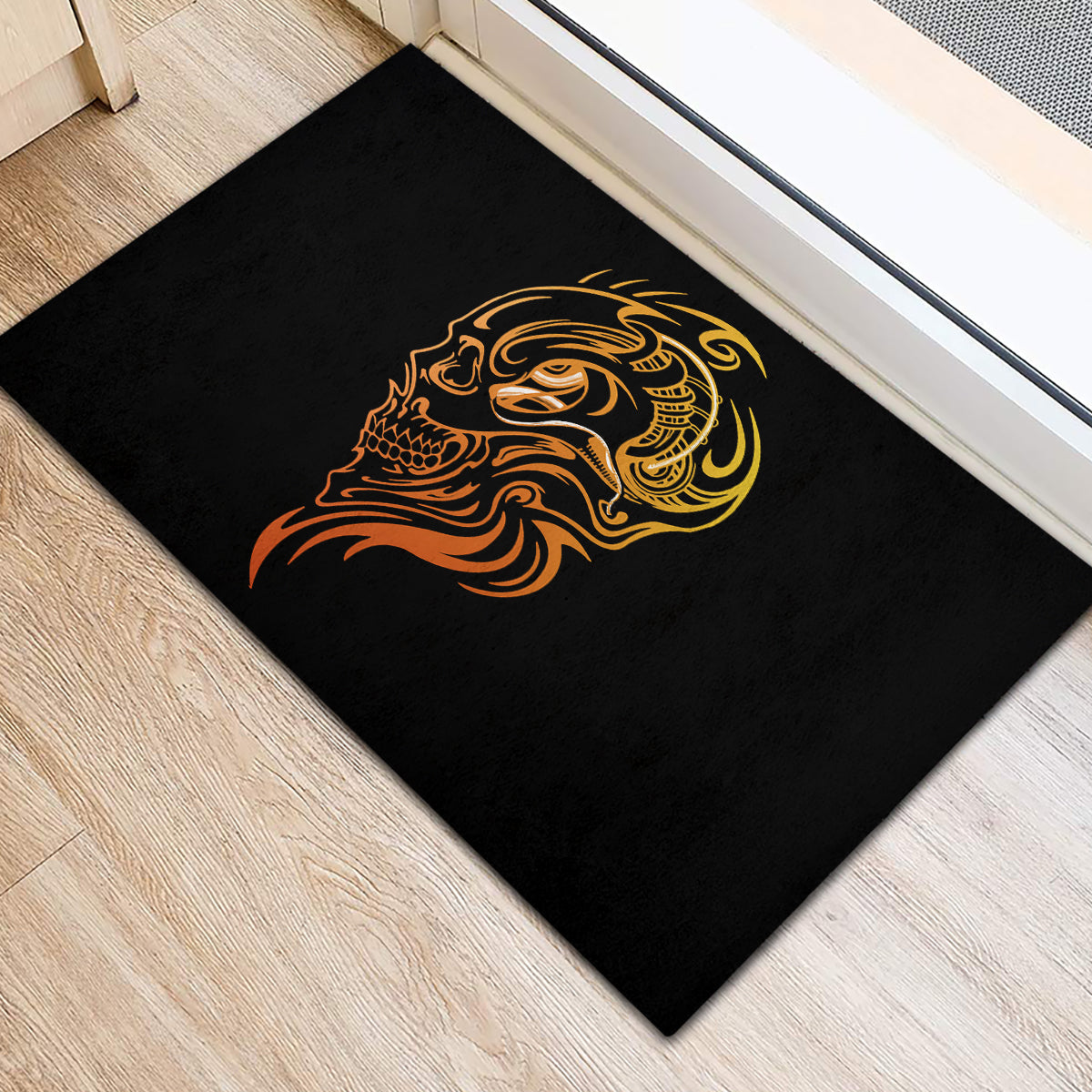 Tattoo Skull Rubber Doormat Golden Skull Face Tattoo - Wonder Print Shop