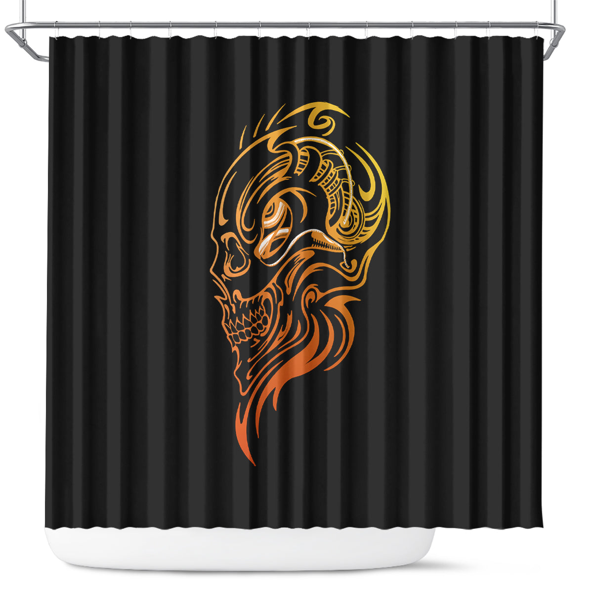 tattoo-skull-shower-curtain-golden-skull-face-tattoo