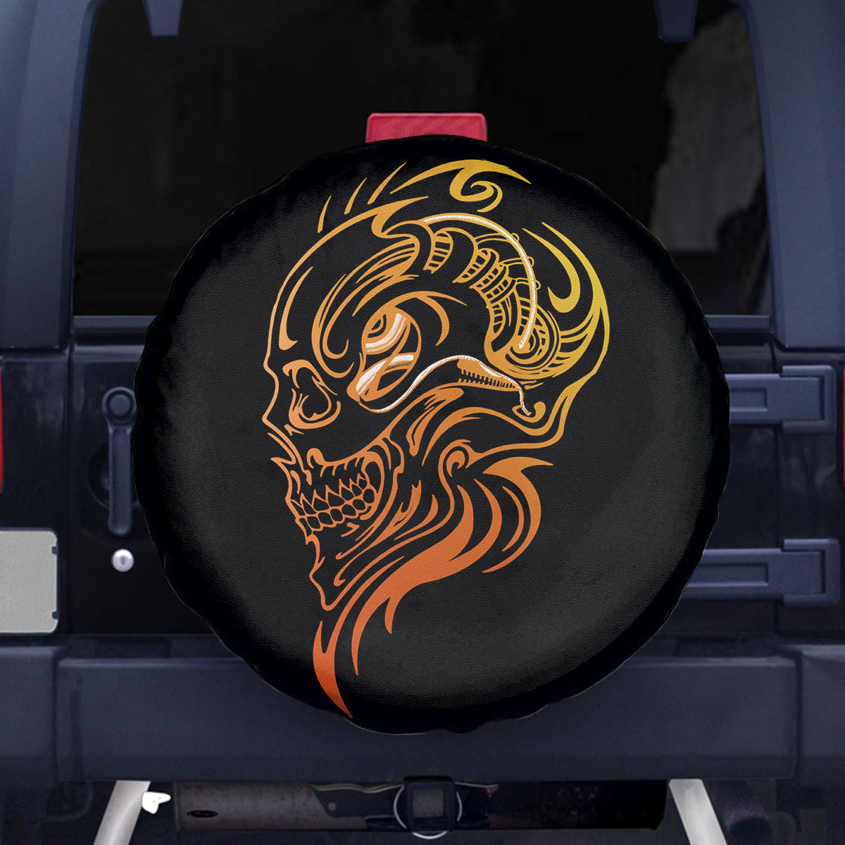 Tattoo Skull Spare Tire Cover Golden Skull Face Tattoo - Wonder Print Shop
