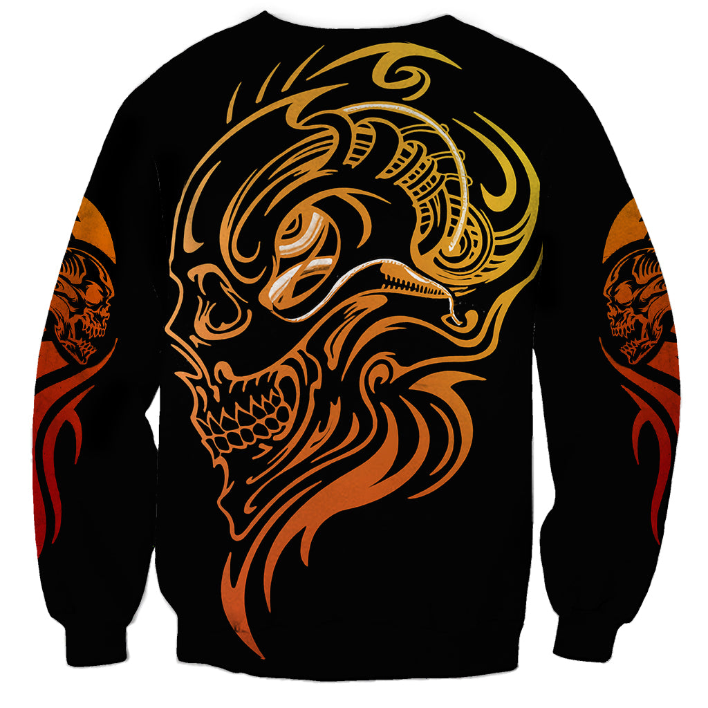 Tattoo Skull Sweatshirt Golden Skull Face Tattoo - Wonder Print Shop