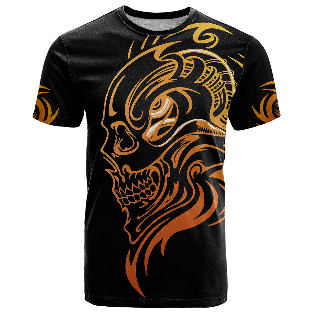 Tattoo Skull T Shirt Golden Skull Face Tattoo - Wonder Print Shop