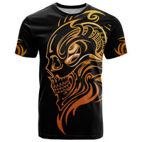 Tattoo Skull T Shirt Golden Skull Face Tattoo - Wonder Print Shop