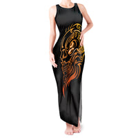 Tattoo Skull Tank Maxi Dress Golden Skull Face Tattoo - Wonder Print Shop