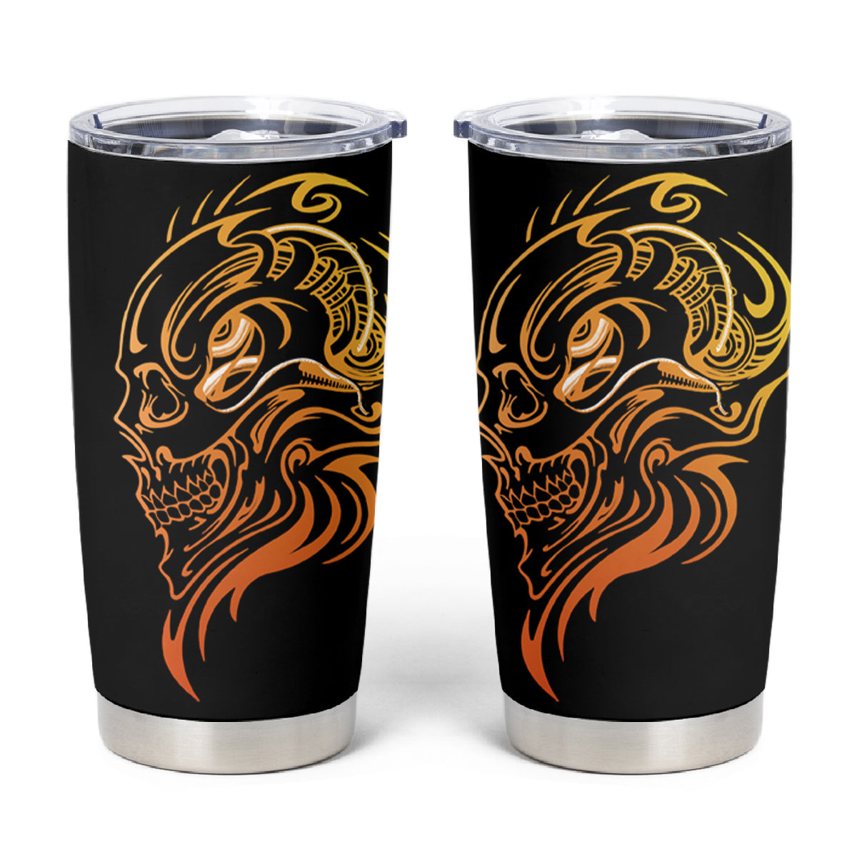 Tattoo Skull Tumbler Cup Golden Skull Face Tattoo - Wonder Print Shop