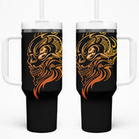 Tattoo Skull Tumbler With Handle Golden Skull Face Tattoo - Wonder Print Shop
