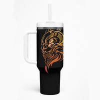 Tattoo Skull Tumbler With Handle Golden Skull Face Tattoo - Wonder Print Shop