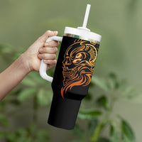 Tattoo Skull Tumbler With Handle Golden Skull Face Tattoo - Wonder Print Shop