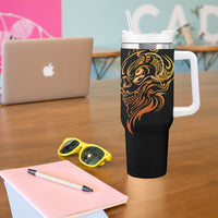 Tattoo Skull Tumbler With Handle Golden Skull Face Tattoo - Wonder Print Shop