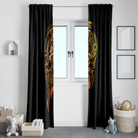 Tattoo Skull Window Curtain Golden Skull Face Tattoo - Wonder Print Shop