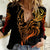 Tattoo Skull Women Casual Shirt Golden Skull Face Tattoo - Wonder Print Shop