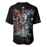 Warrior Skull Baseball Jersey Skull Warrior Viking - Wonder Print Shop