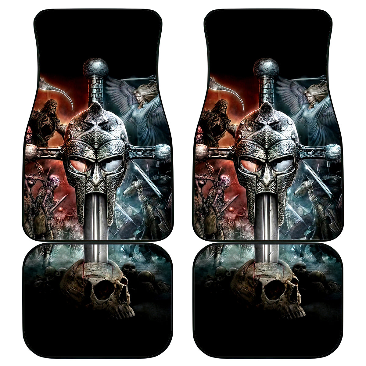 Warrior Skull Car Mats Skull Warrior Viking - Wonder Print Shop