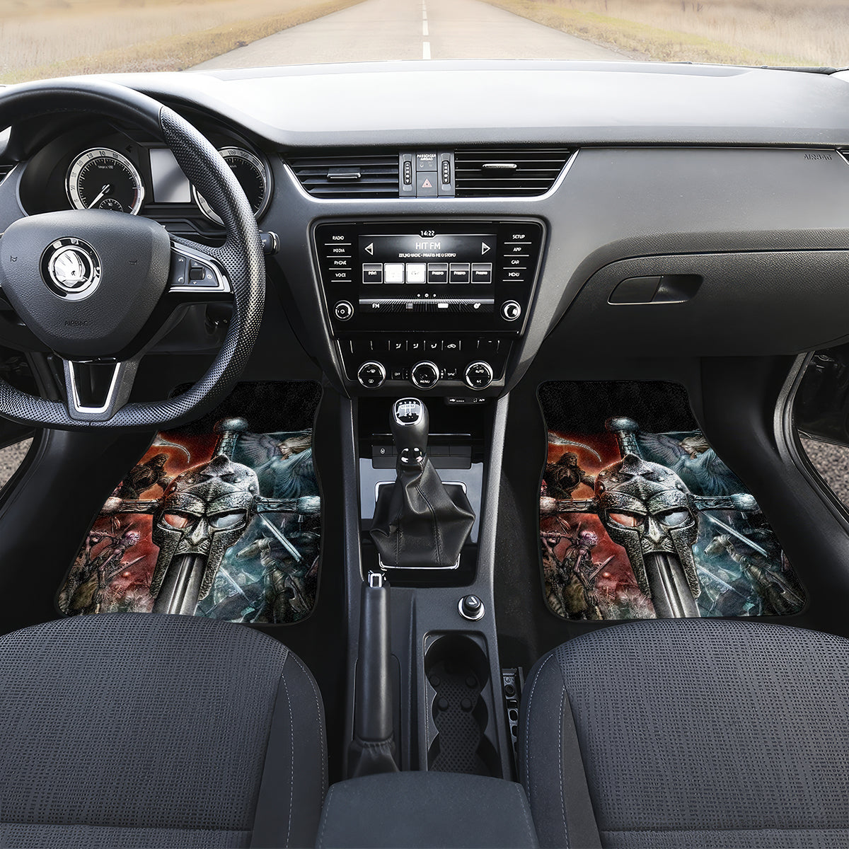 Warrior Skull Car Mats Skull Warrior Viking - Wonder Print Shop