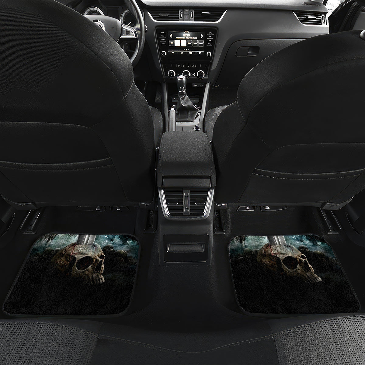 Warrior Skull Car Mats Skull Warrior Viking - Wonder Print Shop