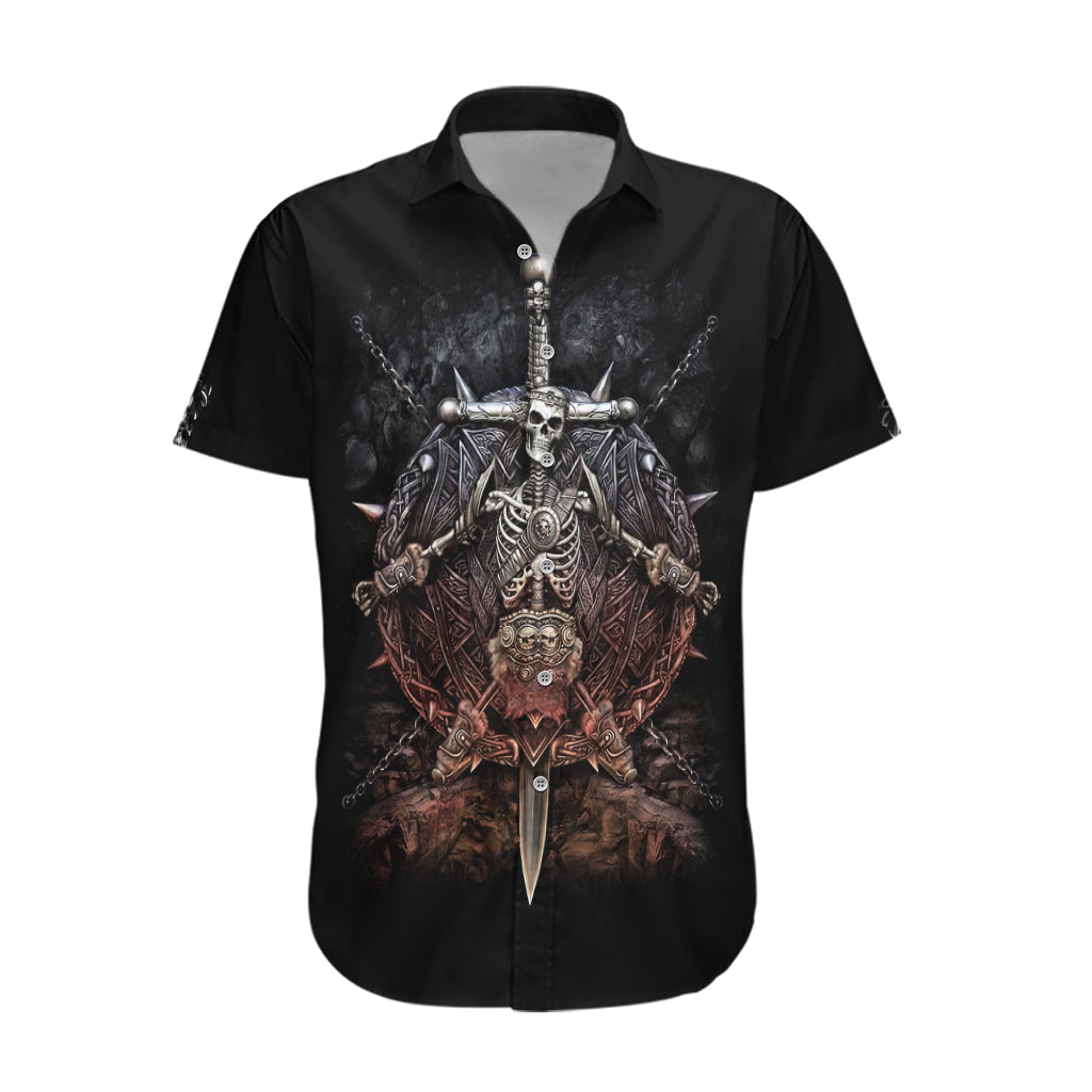 Warrior Skull Hawaiian Shirt Skull Warrior Viking - Wonder Print Shop