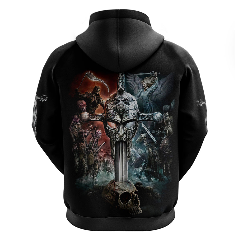 Warrior Skull Hoodie Skull Warrior Viking - Wonder Print Shop