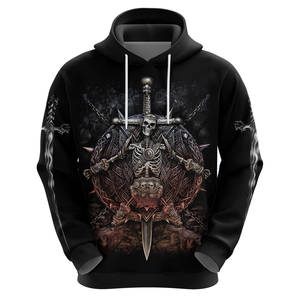 Warrior Skull Hoodie Skull Warrior Viking - Wonder Print Shop