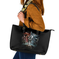 Warrior Skull Leather Tote Bag Skull Warrior Viking - Wonder Print Shop