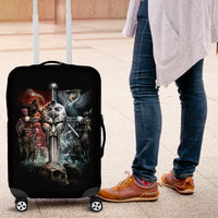 Warrior Skull Luggage Cover Skull Warrior Viking - Wonder Print Shop