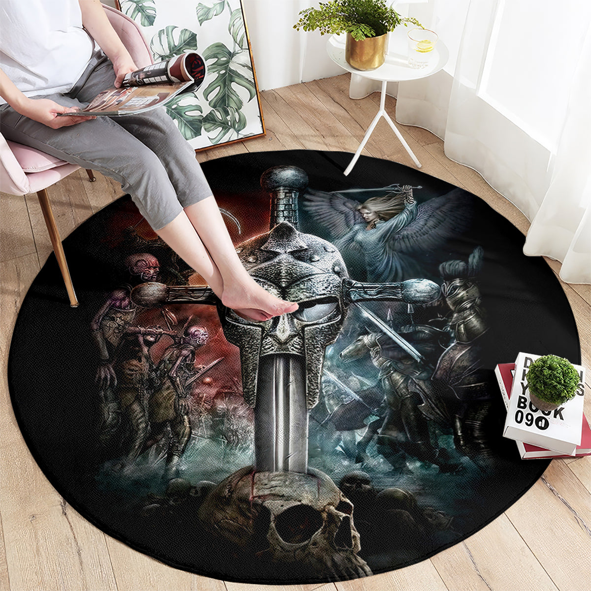warrior-skull-round-carpet-skull-warrior-viking