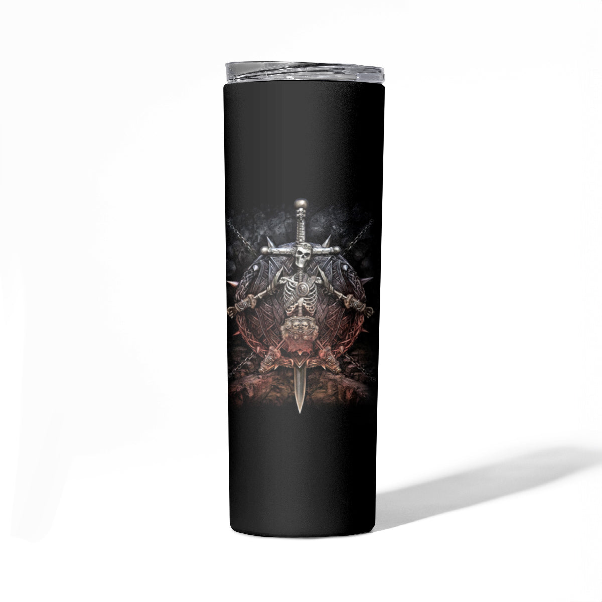 Warrior Skull Skinny Tumbler Skull Warrior Viking - Wonder Print Shop