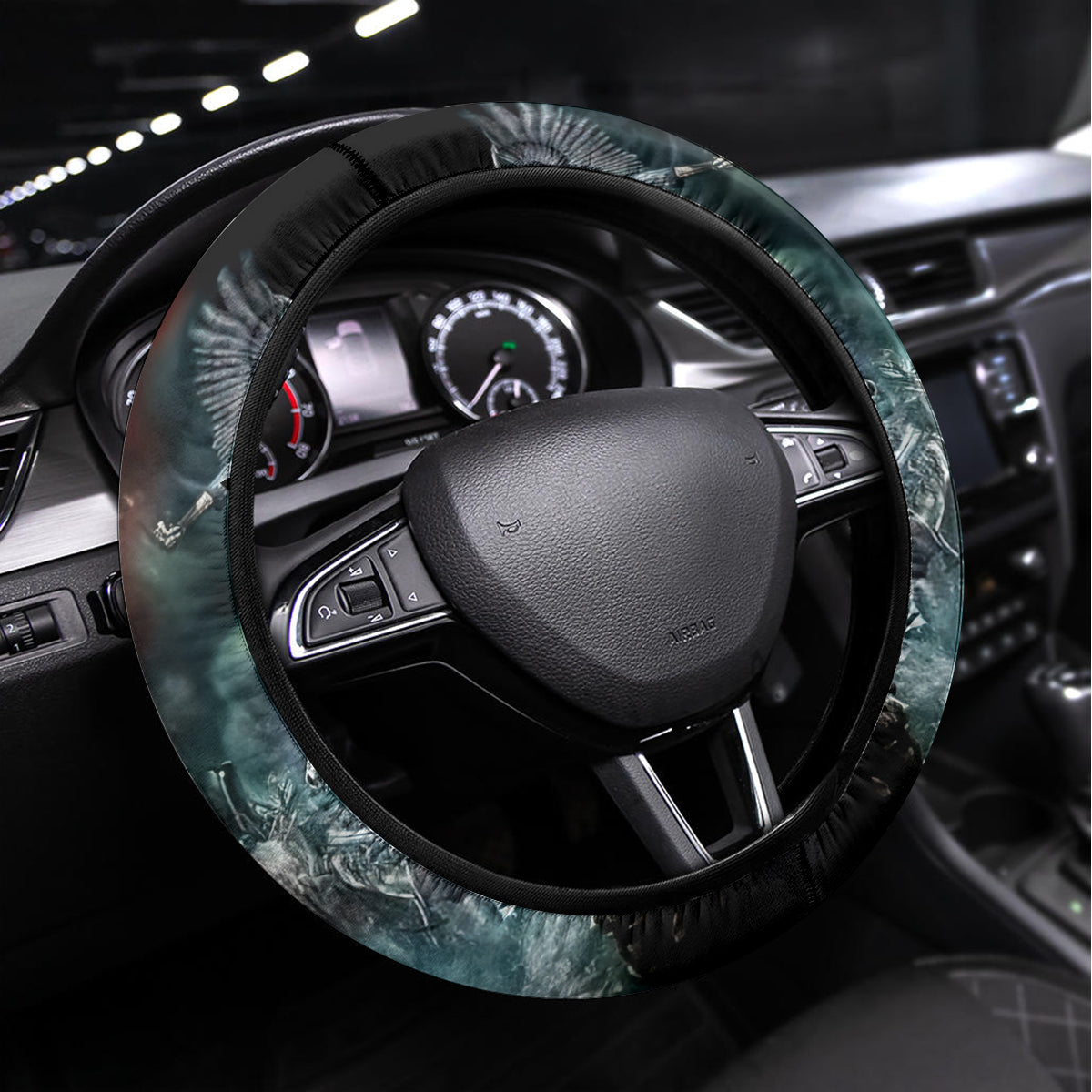 Warrior Skull Steering Wheel Cover Skull Warrior Viking - Wonder Print Shop