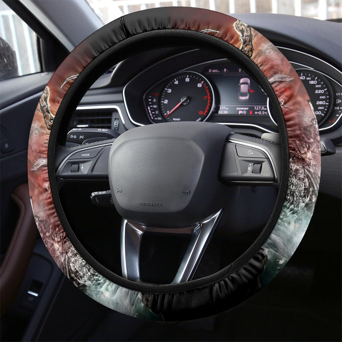 Warrior Skull Steering Wheel Cover Skull Warrior Viking - Wonder Print Shop