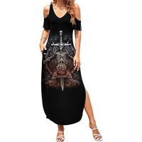 Warrior Skull Summer Maxi Dress Skull Warrior Viking - Wonder Print Shop