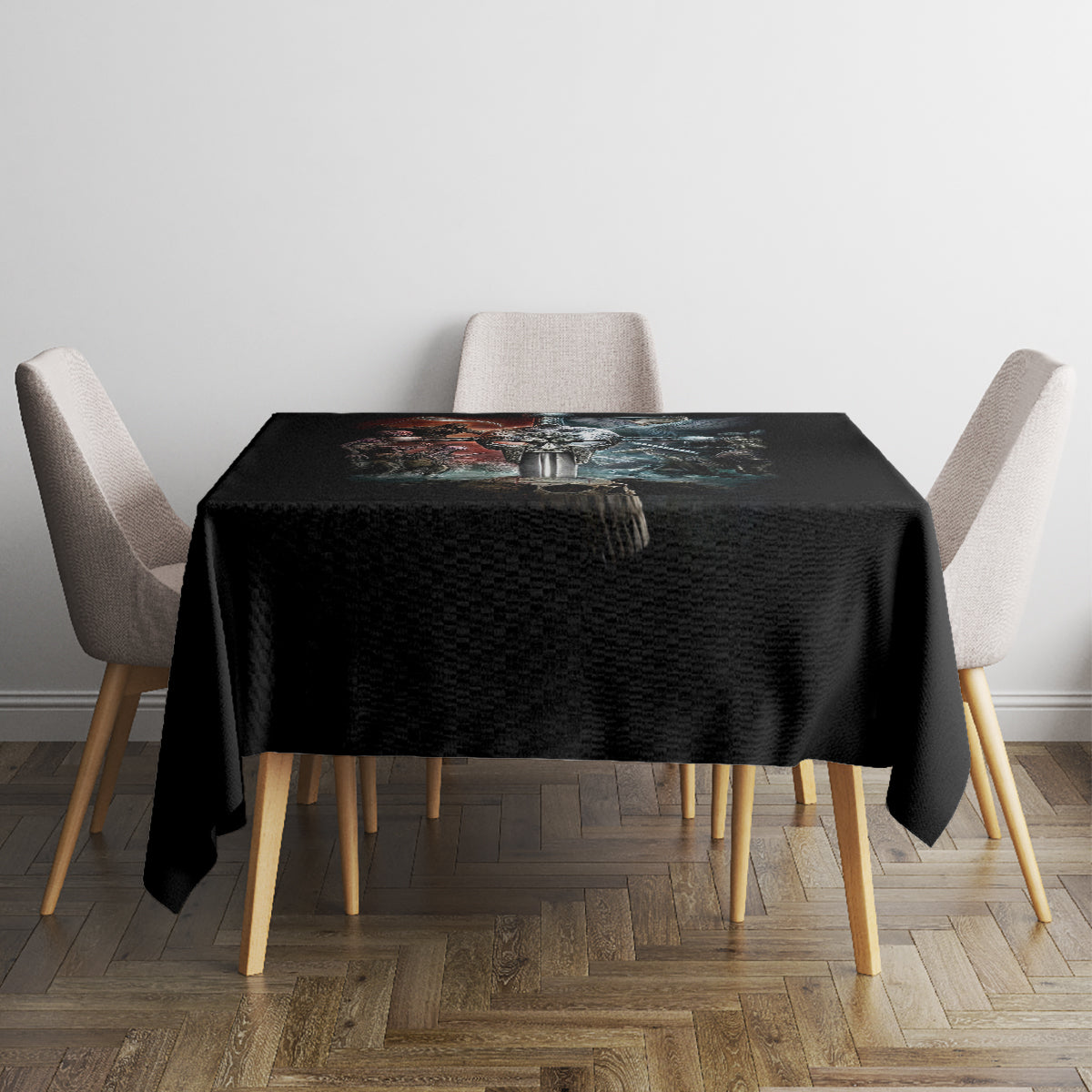 Warrior Skull Tablecloth Skull Warrior Viking - Wonder Print Shop