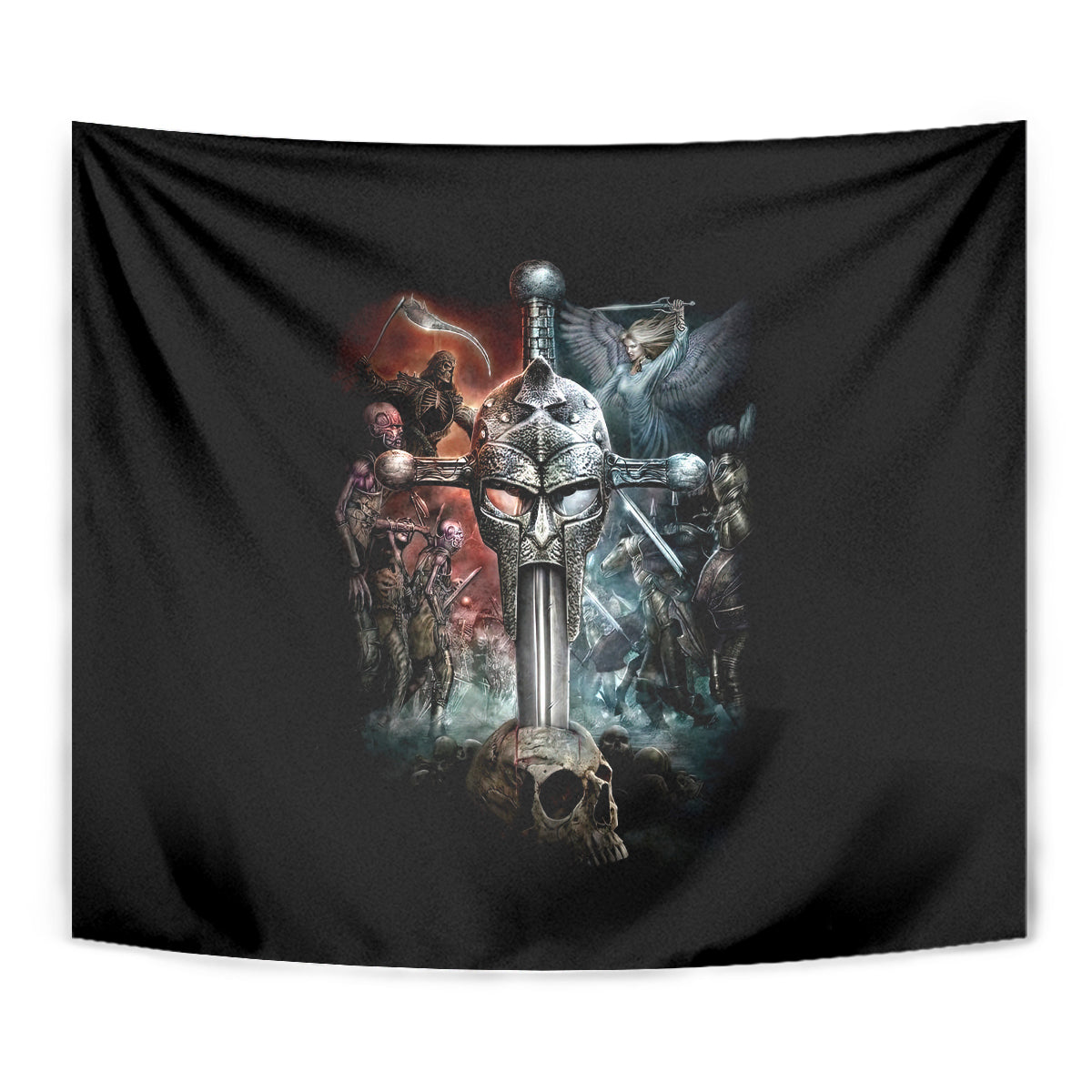 Warrior Skull Tapestry Skull Warrior Viking - Wonder Print Shop