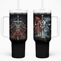 Warrior Skull Tumbler With Handle Skull Warrior Viking - Wonder Print Shop