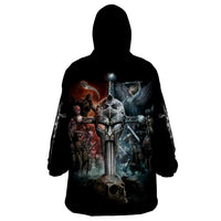 Warrior Skull Wearable Blanket Hoodie Skull Warrior Viking - Wonder Print Shop