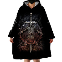 Warrior Skull Wearable Blanket Hoodie Skull Warrior Viking - Wonder Print Shop