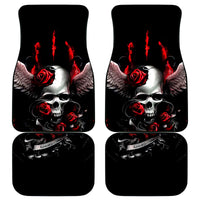 Wings Rose Skull Car Mats Romantic Rose Skull Wings - Wonder Print Shop