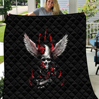 Wings Rose Skull Quilt Romantic Rose Skull Wings - Wonder Print Shop