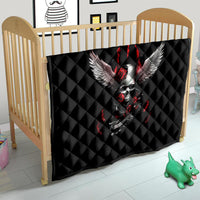 Wings Rose Skull Quilt Romantic Rose Skull Wings - Wonder Print Shop