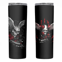 Wings Rose Skull Skinny Tumbler Romantic Rose Skull Wings - Wonder Print Shop