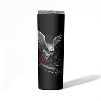 Wings Rose Skull Skinny Tumbler Romantic Rose Skull Wings - Wonder Print Shop
