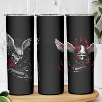 Wings Rose Skull Skinny Tumbler Romantic Rose Skull Wings - Wonder Print Shop