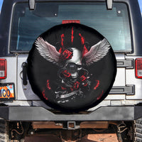 Wings Rose Skull Spare Tire Cover Romantic Rose Skull Wings - Wonder Print Shop