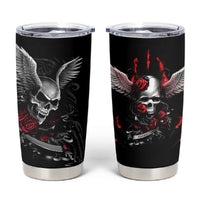 Wings Rose Skull Tumbler Cup Romantic Rose Skull Wings - Wonder Print Shop