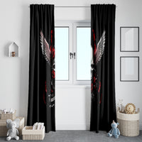 Wings Rose Skull Window Curtain Romantic Rose Skull Wings - Wonder Print Shop