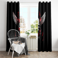Wings Rose Skull Window Curtain Romantic Rose Skull Wings - Wonder Print Shop