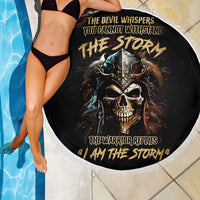 Warrior Skull Beach Blanket The Warrior Replies Iam The Storm - Wonder Print Shop