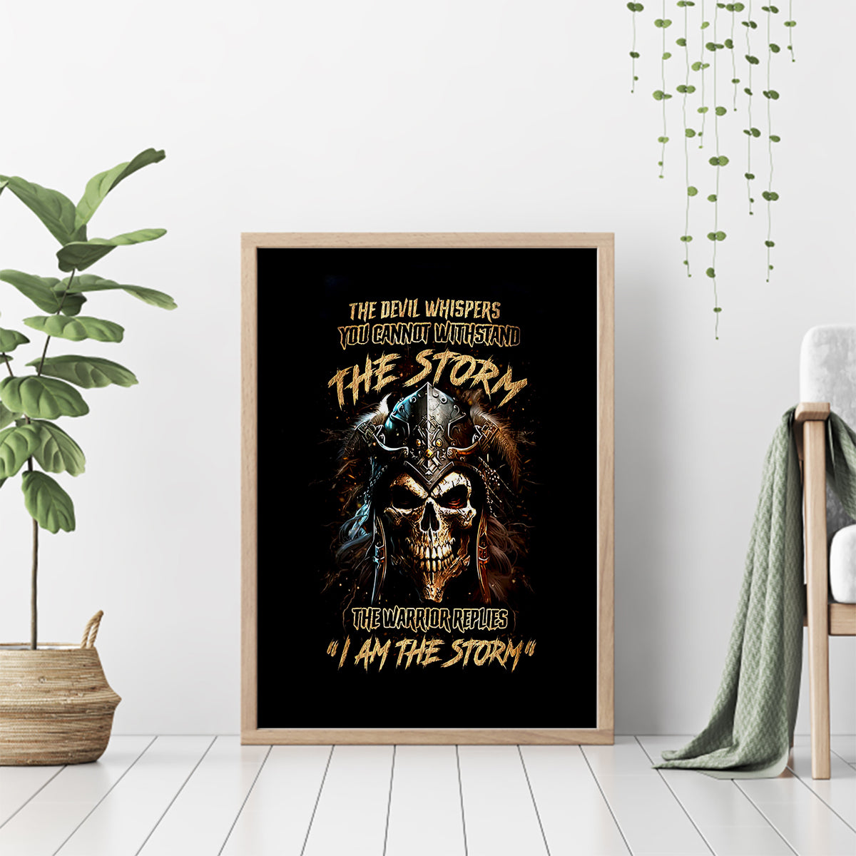 Warrior Skull Canvas Wall Art The Warrior Replies Iam The Storm - Wonder Print Shop