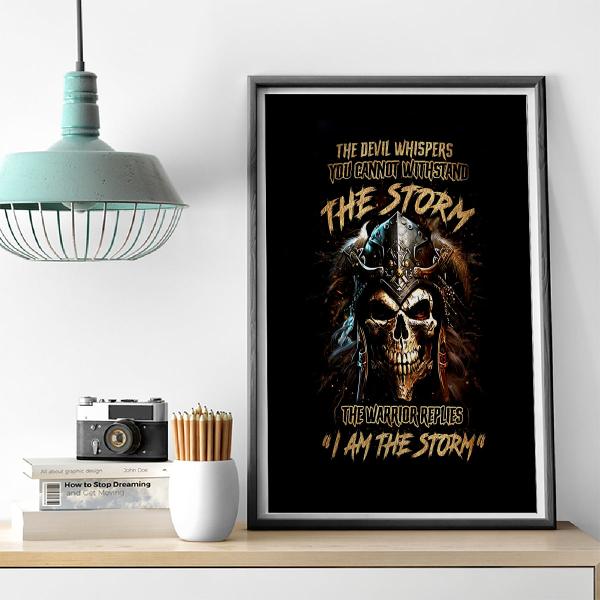 Warrior Skull Canvas Wall Art The Warrior Replies Iam The Storm - Wonder Print Shop