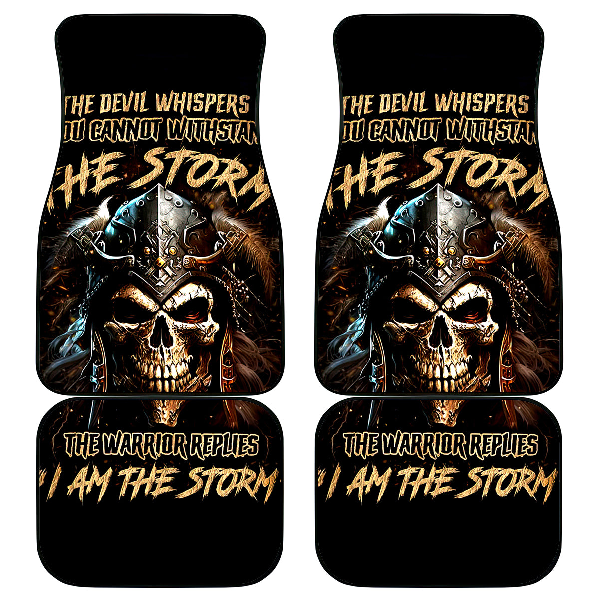 Warrior Skull Car Mats The Warrior Replies Iam The Storm - Wonder Print Shop